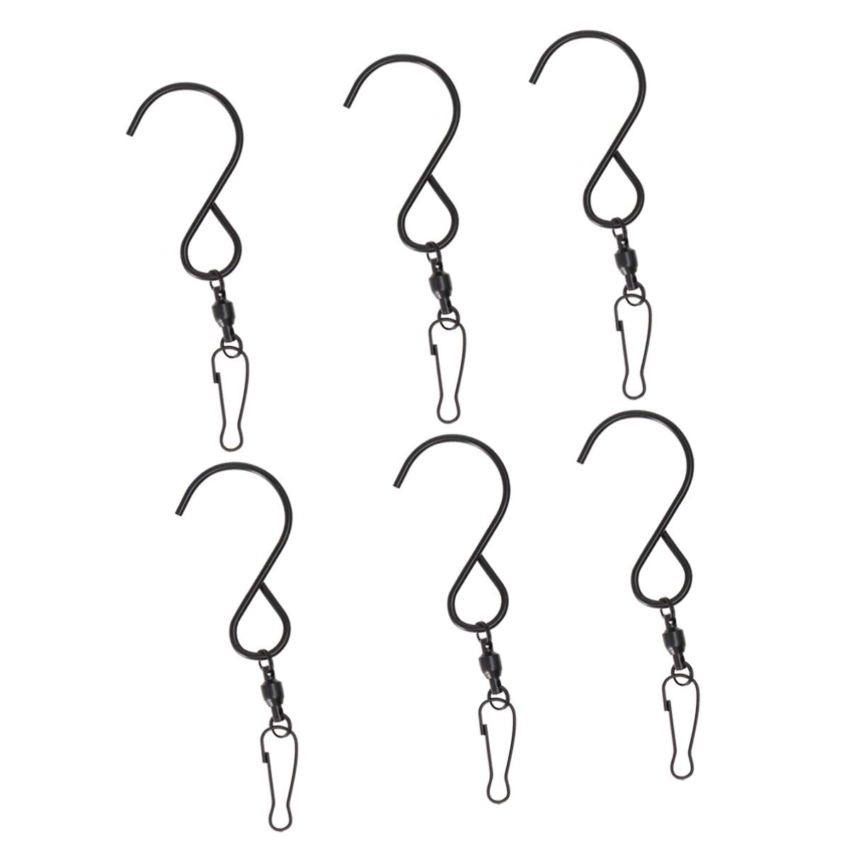 360° Swivel Display Hooks - 6 Pack Rotating Hooks for Wind Chimes, Flower Baskets & Home Decor - Durable Wall Hangers for Indoor/Outdoor Use