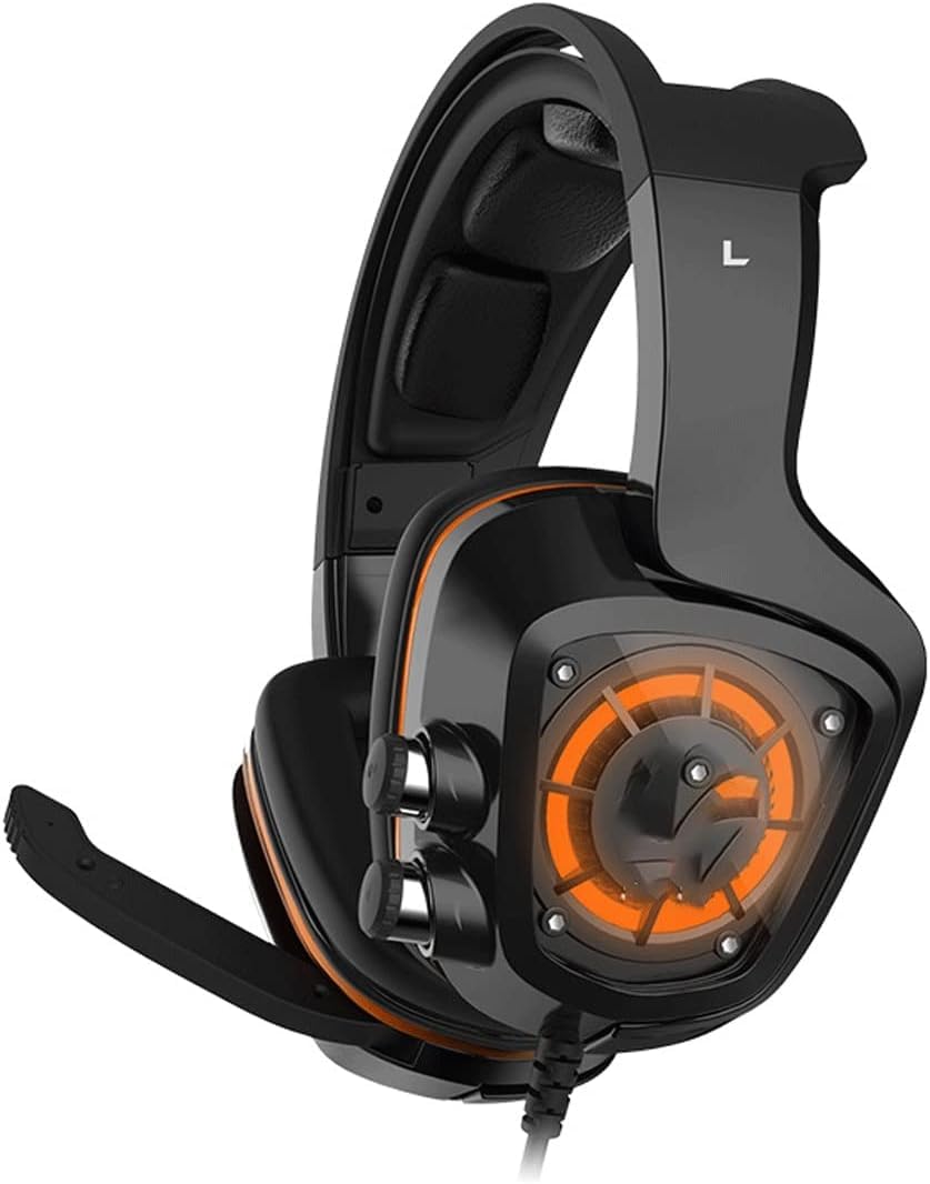 Premium USB PS4 Gaming Headset with 7.1 Surround Sound - Noise Cancelling Microphone & RGB Lighting for PC, Laptop, PS4 - Perfect for Competitive Gaming & Streaming (Color: Black)