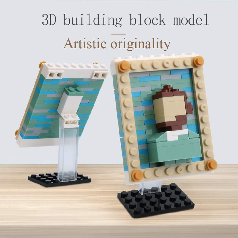 4 Pcs World Famous Painting MOC Building Blocks Toy Set - Compatible with Lego, Educational STEM Art Bricks for Kids & Adults - Perfect for Home Decor, Creative Play & Gift Giving