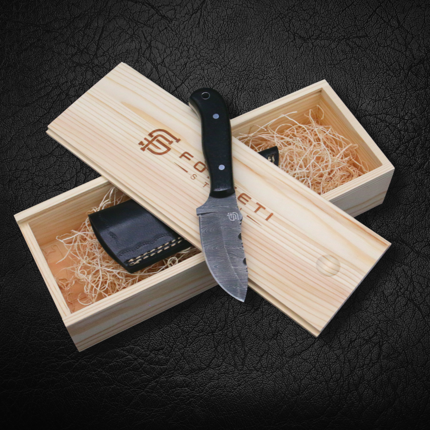 Premium Shackleton Damascus Steel Skinner Knife - High-Quality Hunting, Outdoor & Survival Tool for Camping, Bushcraft & Skinning Game