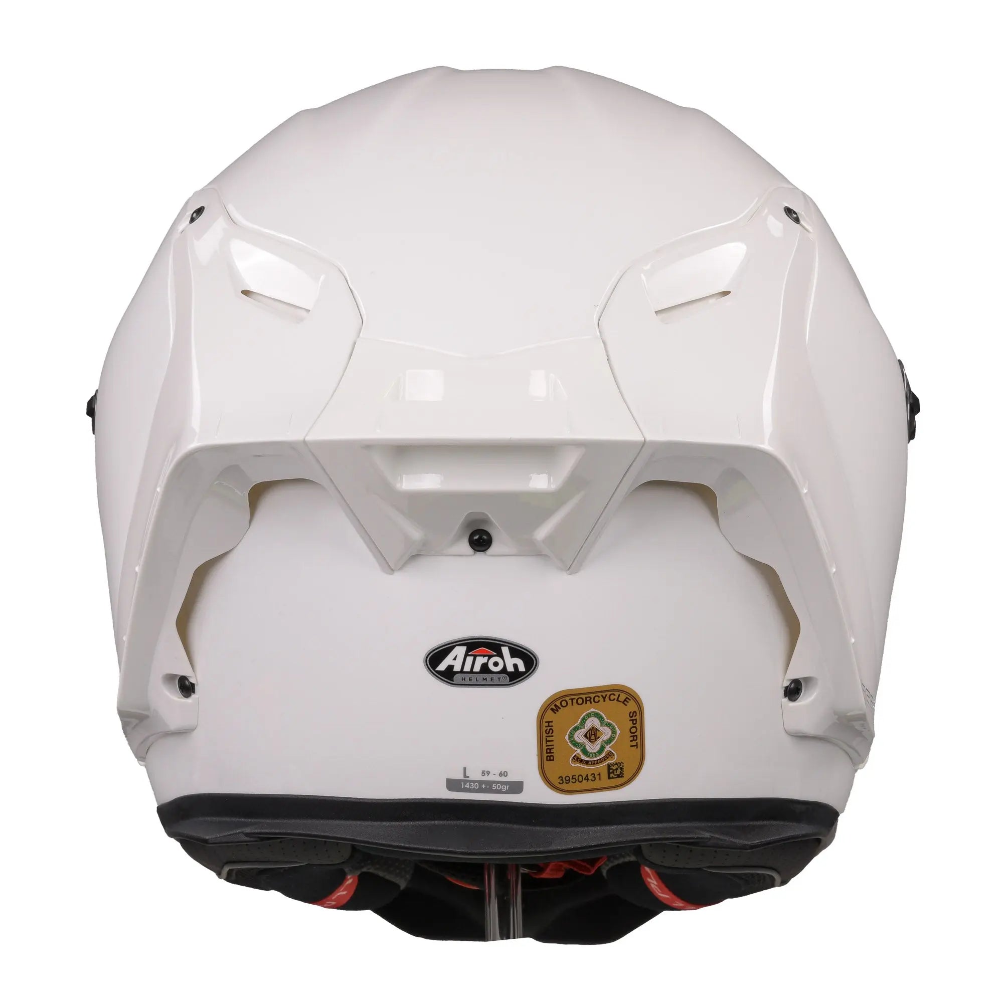 Airoh GP 550 S Gloss White Motorcycle Helmet - DOT & ECE Certified for Street & Racing - Lightweight & Ventilated for Comfort - Perfect for Sport Bikes & Cruisers