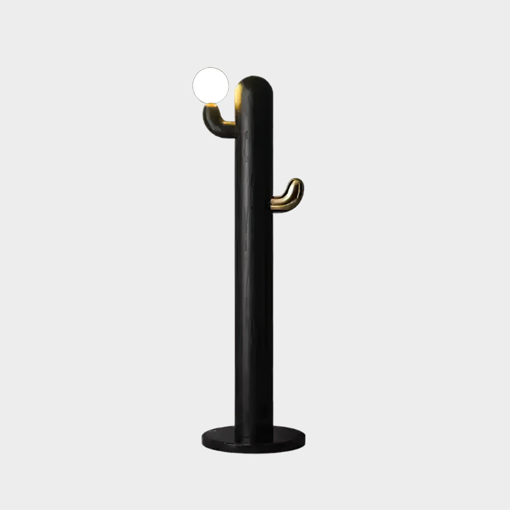 Modern Cactus Wood Floor Lamp - Handcrafted Natural Wood Standing Light for Living Room, Bedroom & Office - Warm Ambient Lighting for Home Decor