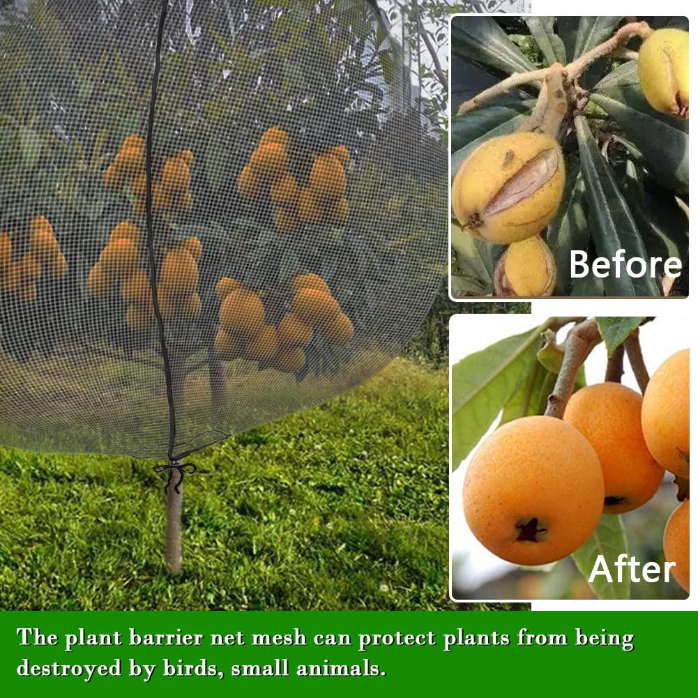 Large Black Fruit Tree Netting Cover with Zipper - 71