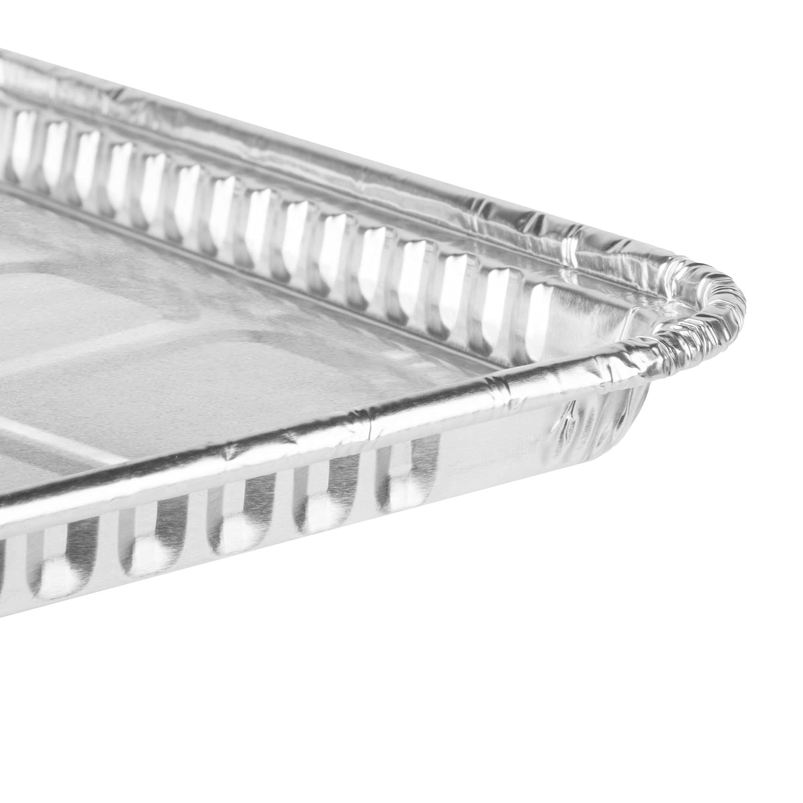 (200 Pack) 1/4 Size Cookie Sheet Baking Pans - 12.8” x 8.9” Heavy Duty Nonstick Aluminum Foil Trays - Reusable & Disposable for Baking Cakes, Cookies, Brownies, Bread - Perfect for Home, Bakery & Catering Use