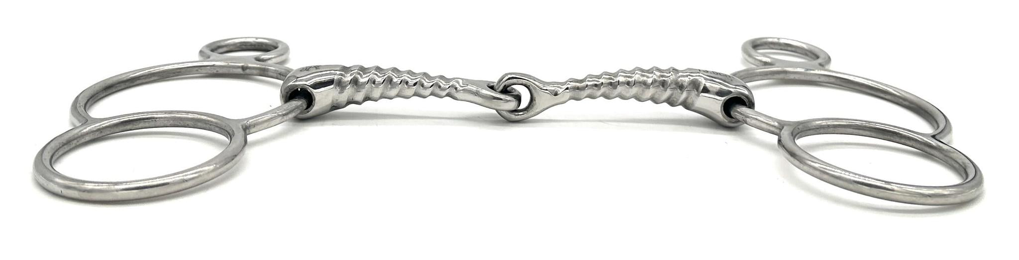 Jake Adams Corkscrew 2 Ring Bit - Stainless Steel Horse Bit for Western Riding, Training & Show - Perfect for Barrel Racing, Trail Riding & Equestrian Sports