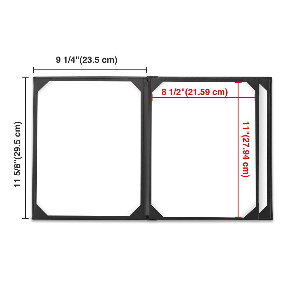 Premium 10-Pack PU Leather Menu Covers - 4-Panel Design, 8.5