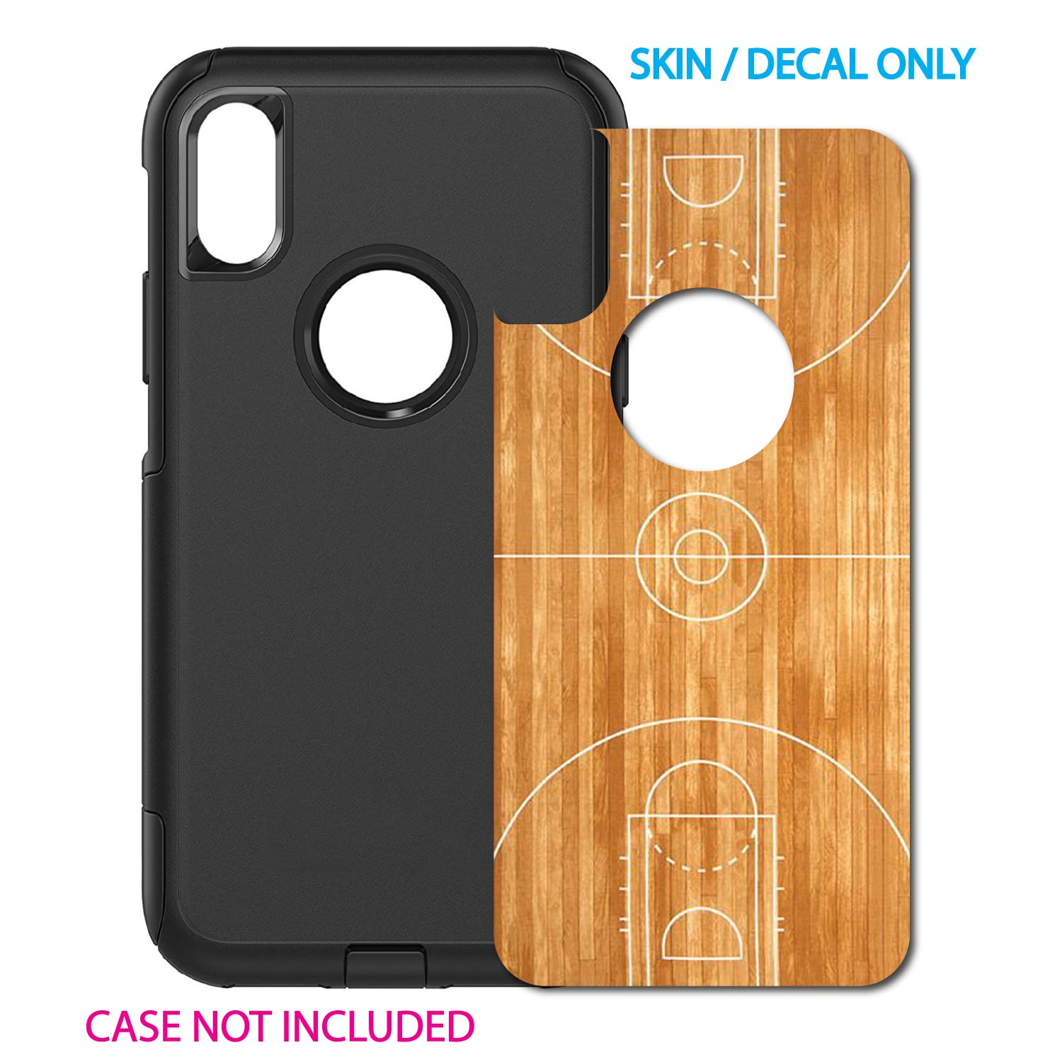 Custom Basketball Court Skin Decal for OtterBox Commuter iPhone XR Case (6.1