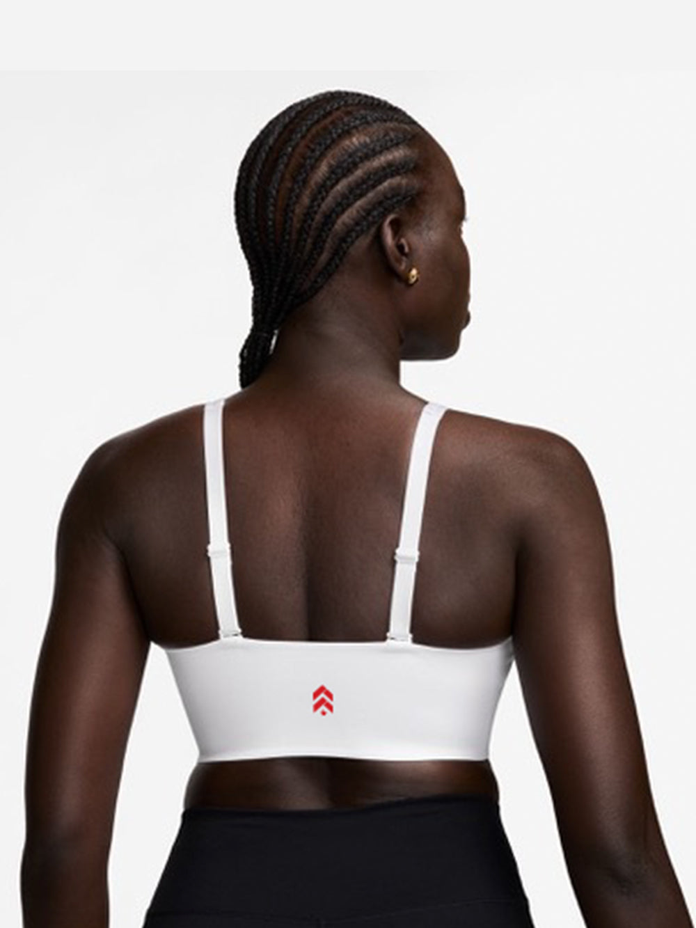 Nike Alate Longline Medium Support Sports Bra for Women - White - High Impact Workout, Running, Yoga & Gym Training