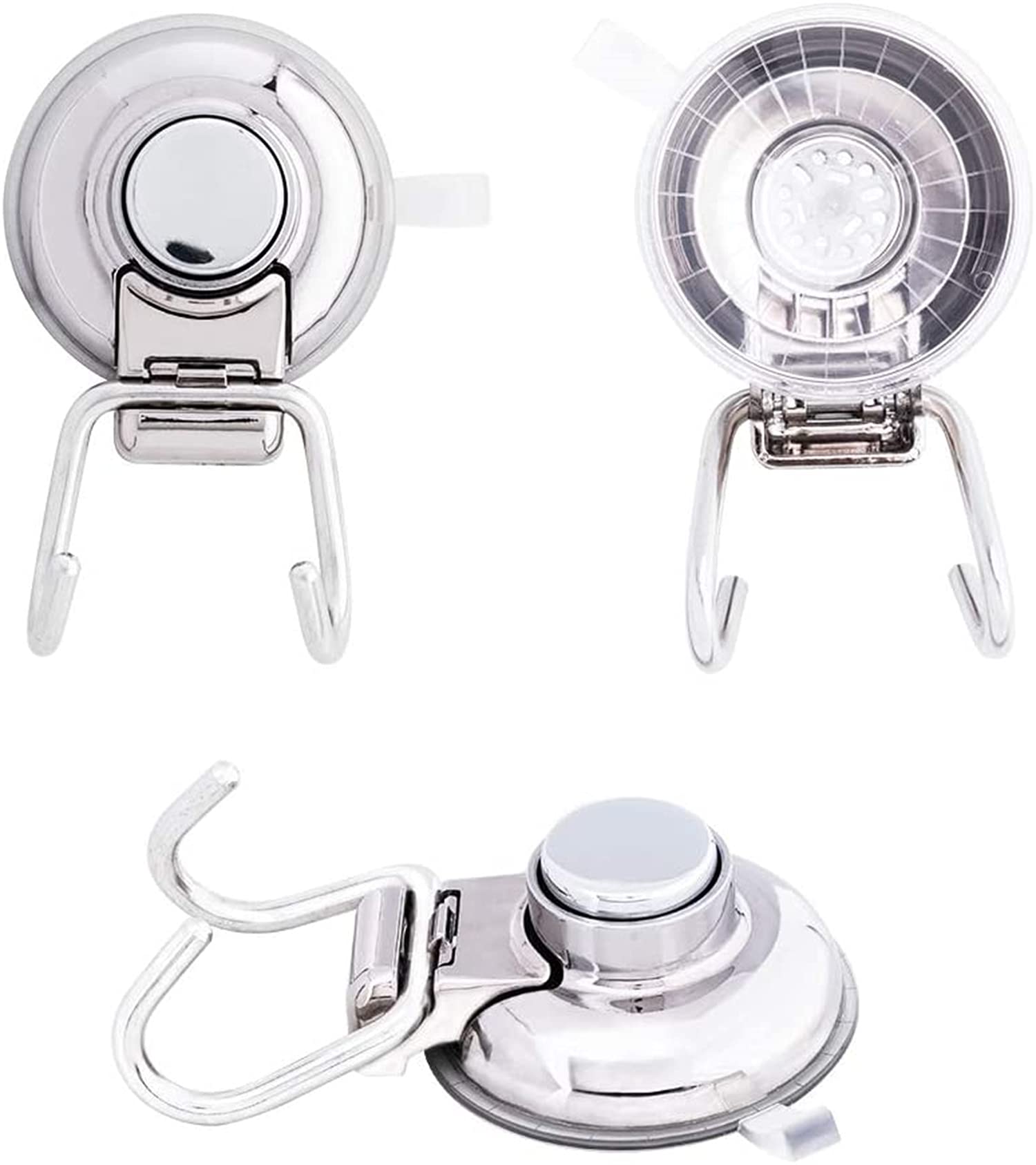 KK5 Vacuum Suction Cup Hooks - Heavy Duty Stainless Steel Wall Hangers for Shower Towels, Bathrobes & Loofahs | Perfect for Bathroom & Kitchen Organization (Set of 5) | Space-Saving Storage Solution for Small Homes & Apartments
