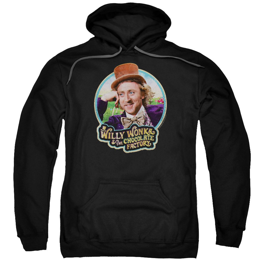 Willy Wonka and The Chocolate Factory Men's 'Scrumdiddlyumptious' Pullover Hoodie - Cozy Novelty Sweatshirt for Movie Fans, Halloween Costumes & Casual Wear