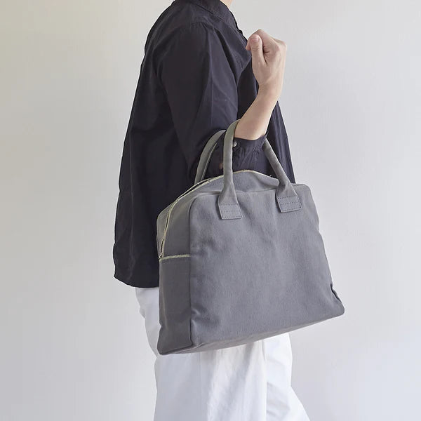 Kurashiki Hampu Canvas Briefcase - Small Size Mustard Yellow - Stylish & Durable Work Bag for Office, Business, and Travel