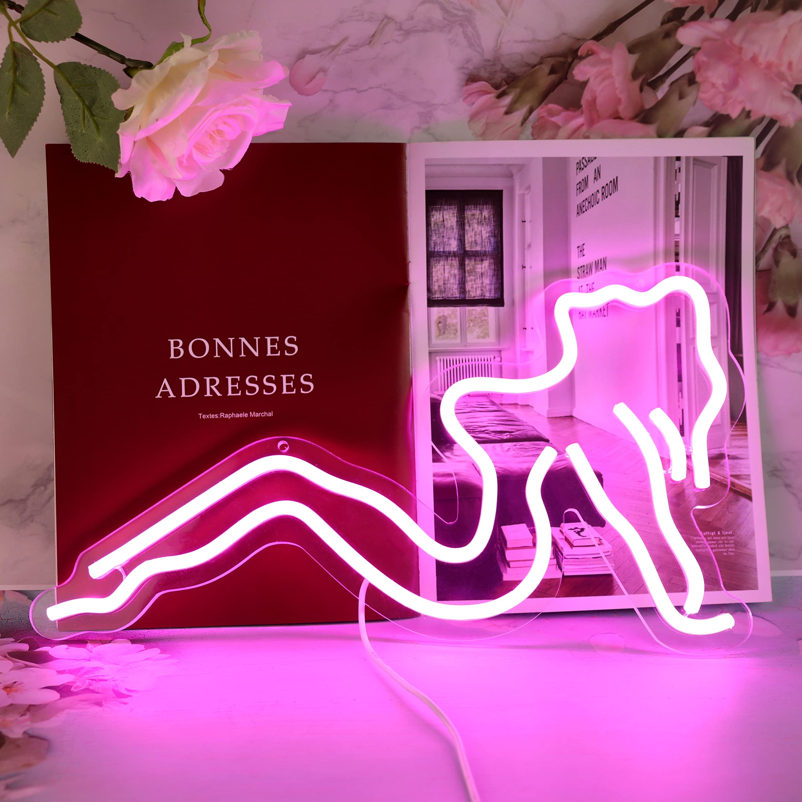 Vinray Female Body Curves LED Neon Sign - Elegant Lady Back Wall Art Decor for Man Cave, Beauty Salon, SPA, Bar & Hotel | Durable LED Neon Light for Party & Home Decoration | Perfect for Bedroom, Lounge & Retail Displays