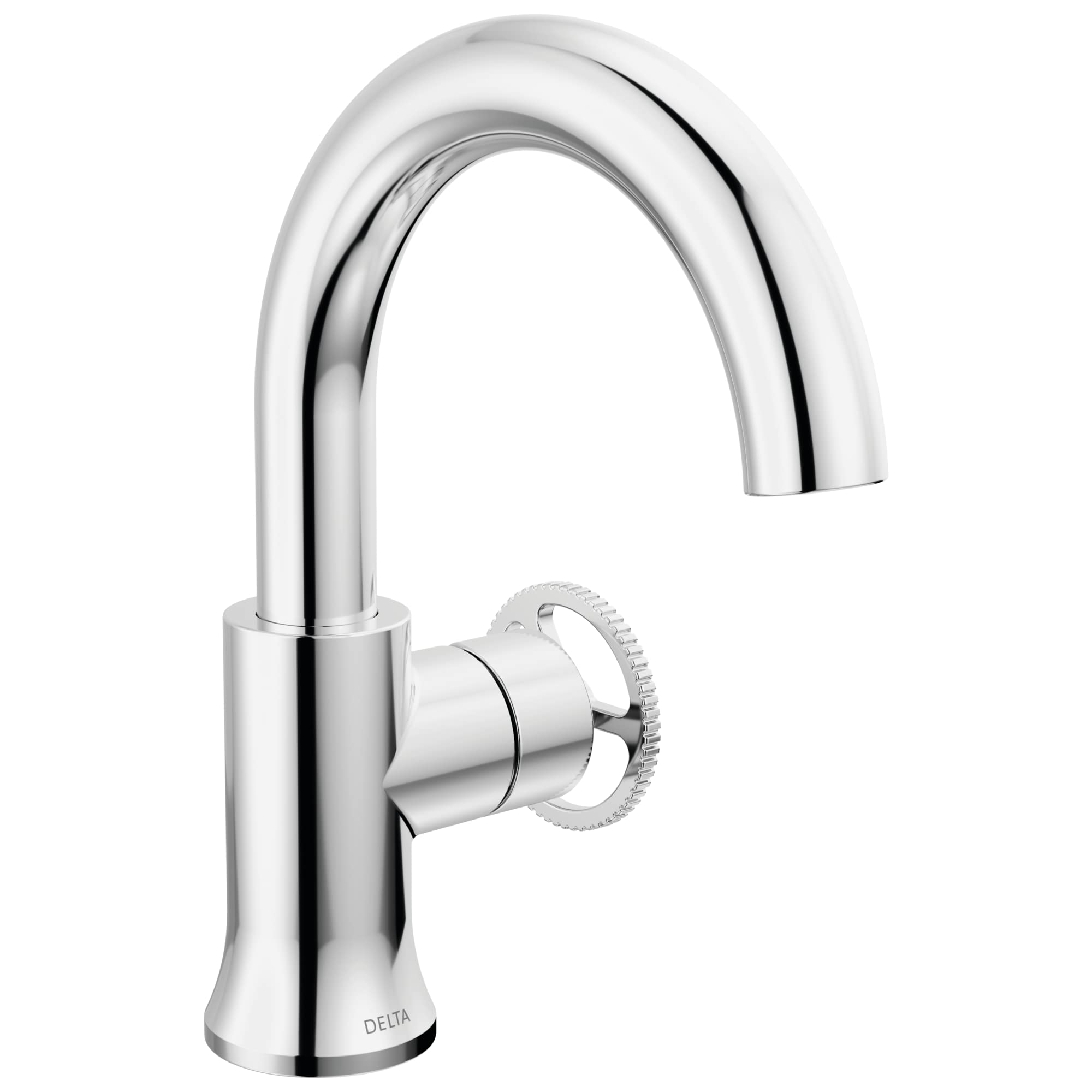 Delta Trinsic Single Hole Bathroom Faucet - Chrome 558HAR-DST with Diamond Seal Technology | Single Handle Bathroom Sink Faucet with Drain Assembly | Perfect for Modern Vanities, Guest Bathrooms & Small Spaces