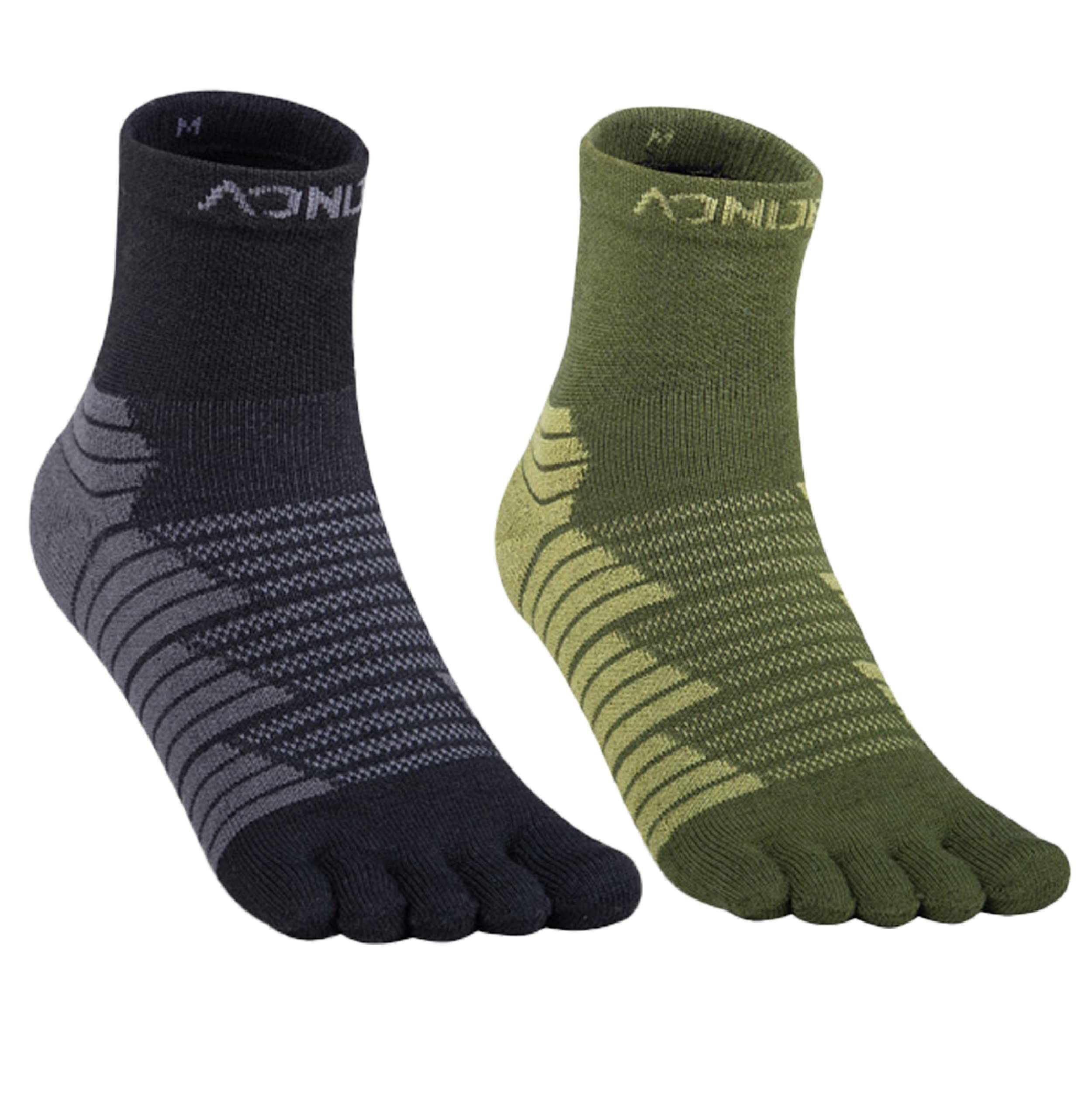 Azarxis 5-Toe Socks for Men & Women - Breathable No-Show Athletic Socks for Running, Hiking & Trail Sports - Lightweight Crew Socks for Workout & Outdoor Activities