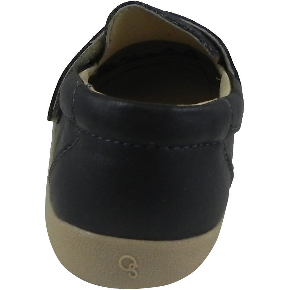 Old Soles Boys & Girls 346 Navy Leather Slip-On Loafers - Comfortable School Shoes for Kids, Business Casual & Formal Occasions