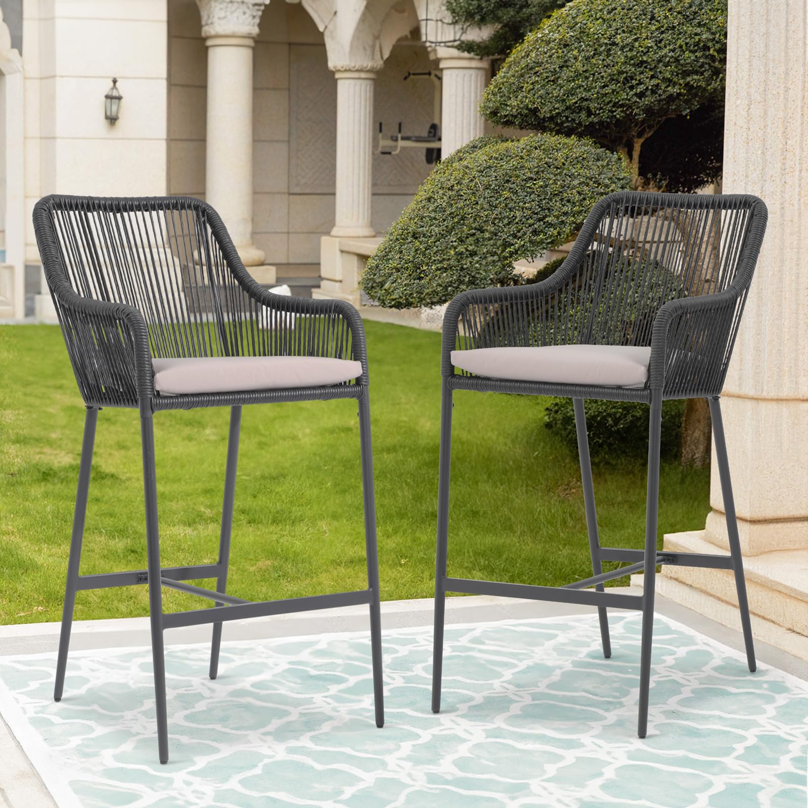 COBANA 2-Pack Outdoor Bar Stools - 36