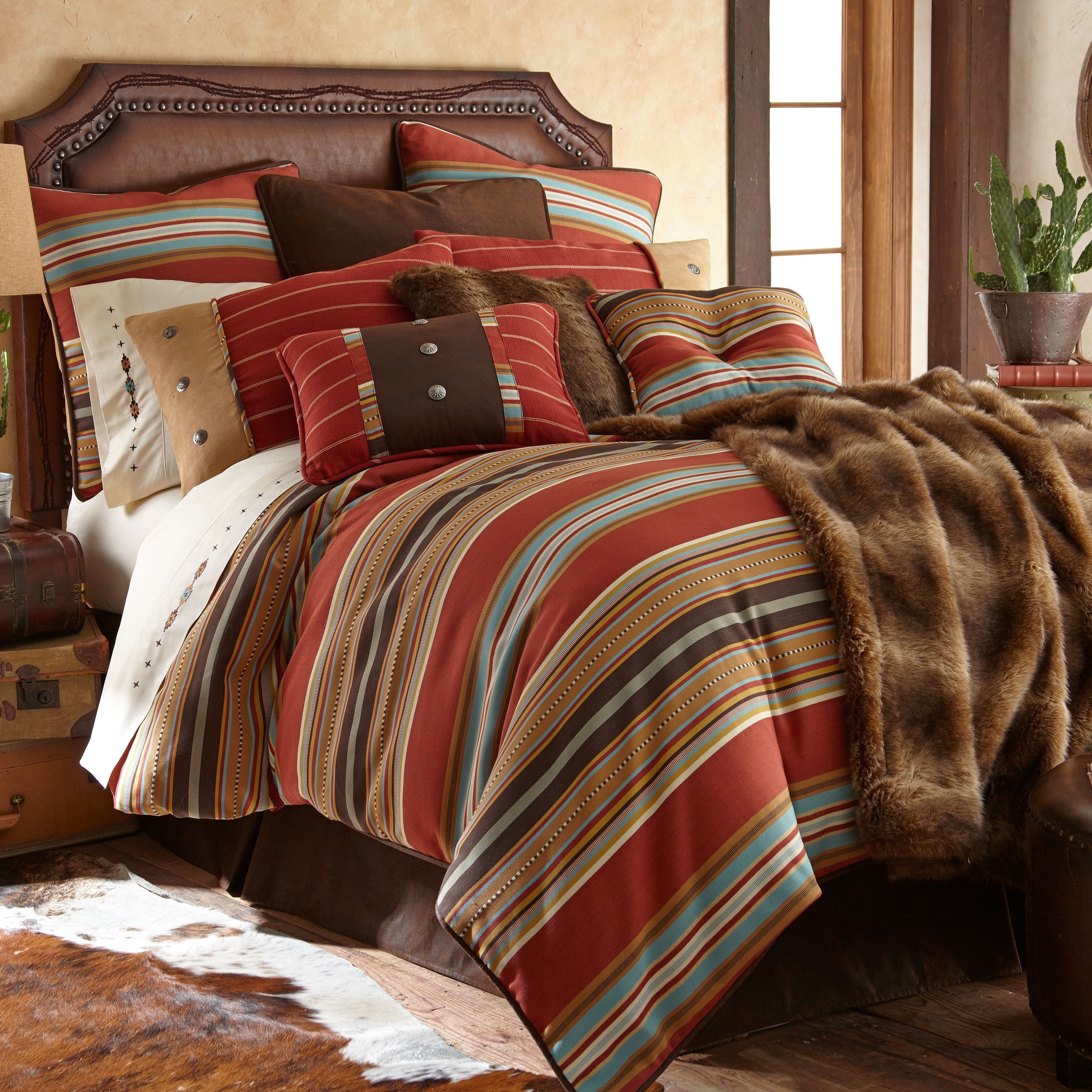 Calhoun Tufted Striped Throw Pillow - Soft Decorative Cushion for Sofa, Bed & Home Decor