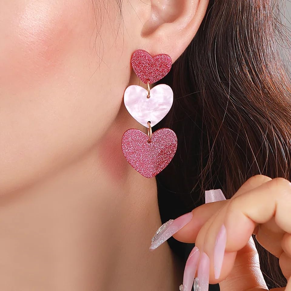 Shining Diva Fashion Latest Stylish Western Earrings for Women & Girls - Trendy Pink Boho Earrings (15843er) | Perfect for Parties, Weddings & Everyday Wear