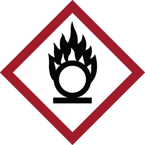 Brady 118883 GHS Oxidizing Pictogram Labels - 25 Cards (4 Labels Each) - OSHA Compliant Hazard Warning Stickers for Chemical Safety in Labs & Warehouses
