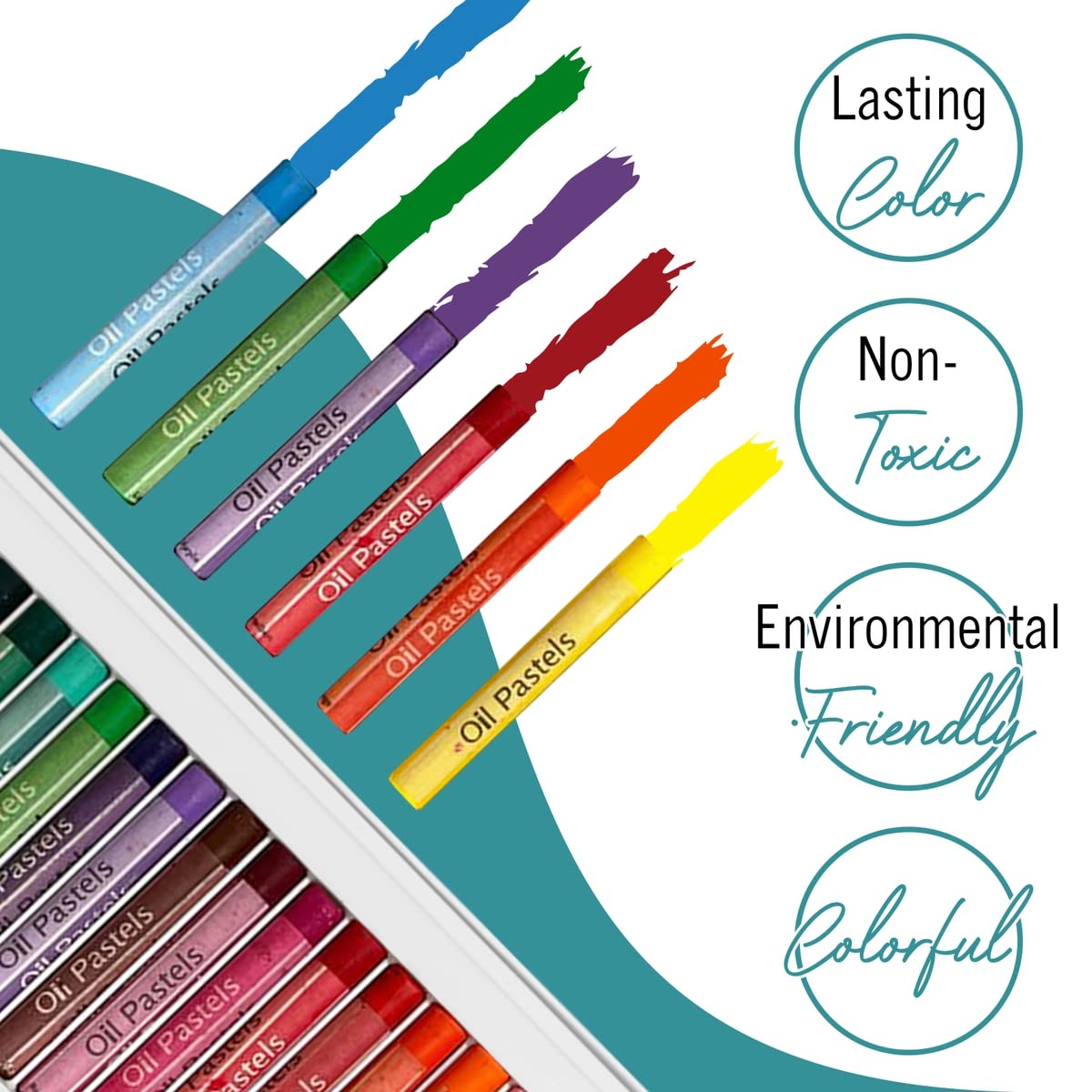 EXTRIC 25 Colors Soft Oil Pastels Set - Non-Toxic Oil Crayons for Kids & Professional Artists | Perfect for Drawing, Sketching & School Art Projects