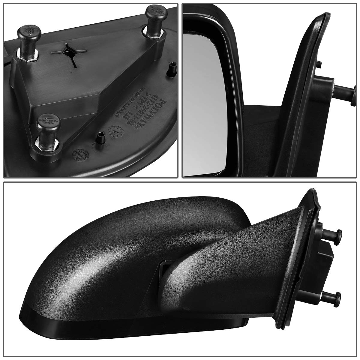 Auto Dynasty CH1321266 OE Style Manual Right Side Passenger Door Mirror Replacement for 2007-2017 Jeep Compass | Perfect for Off-Roading, Daily Commuting & Vehicle Maintenance