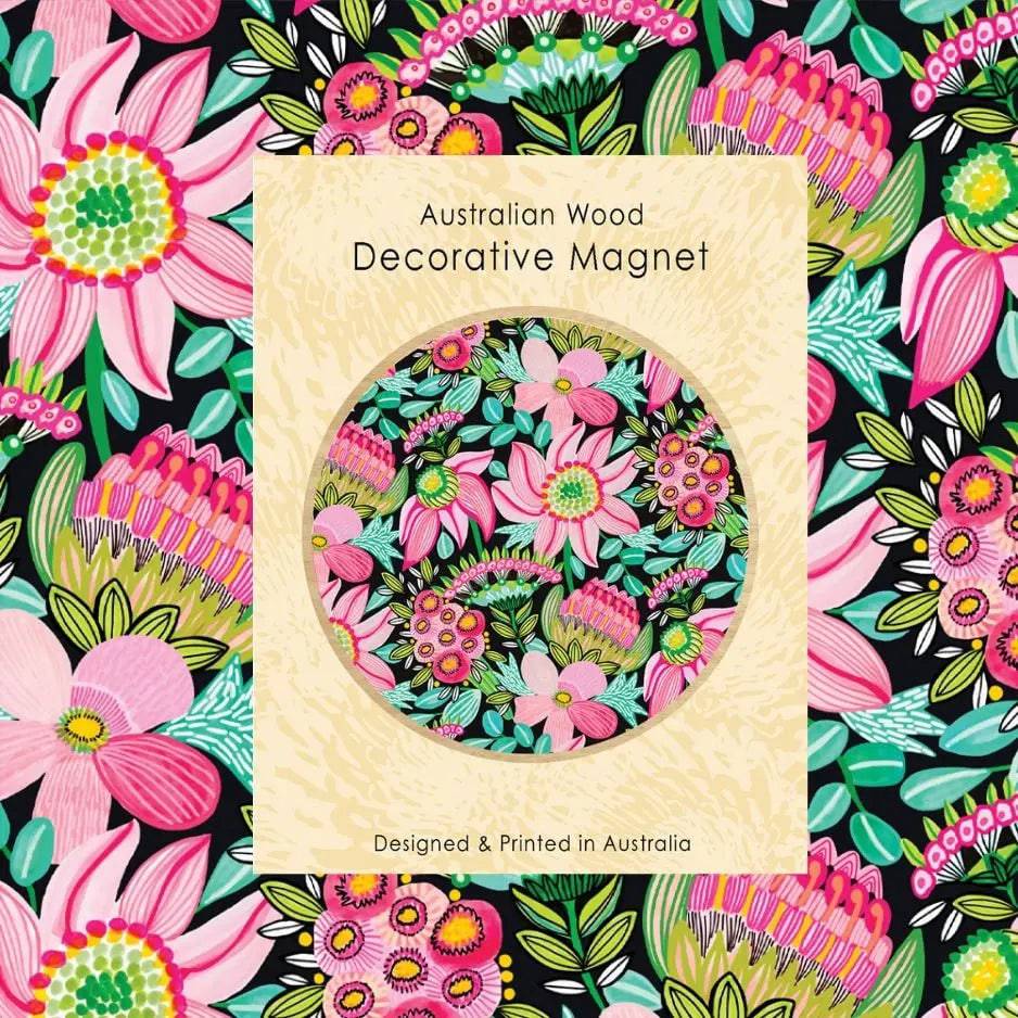 Pastel Pink Floral Fridge Magnets & Greeting Card Gift Set - Perfect for Birthdays, Anniversaries, and Home Decor