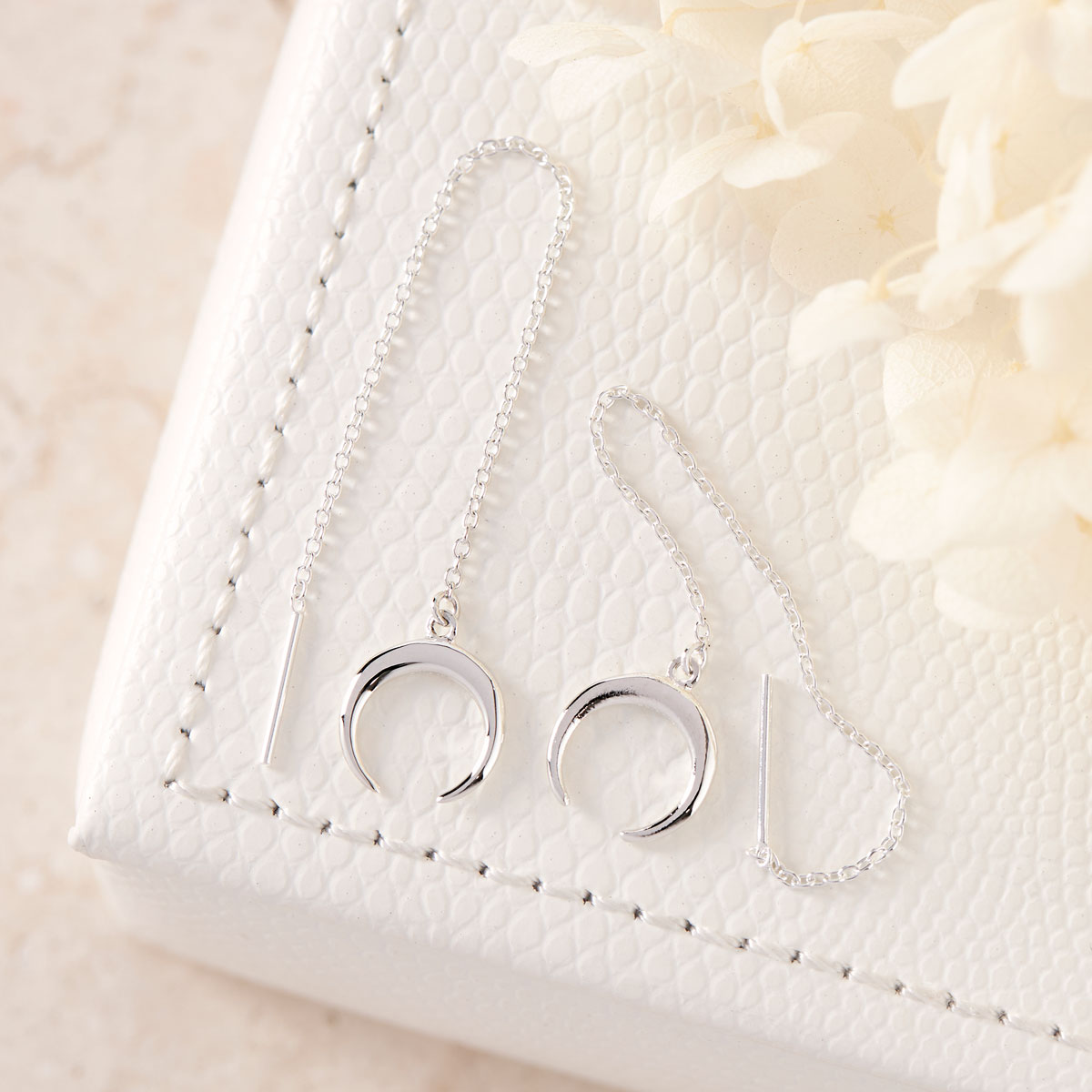 Moon Drop Threaders - Dainty Gold & Silver Earrings for Women, Minimalist Fine Jewelry Gifts | Perfect for Everyday Wear, Parties & Special Occasions