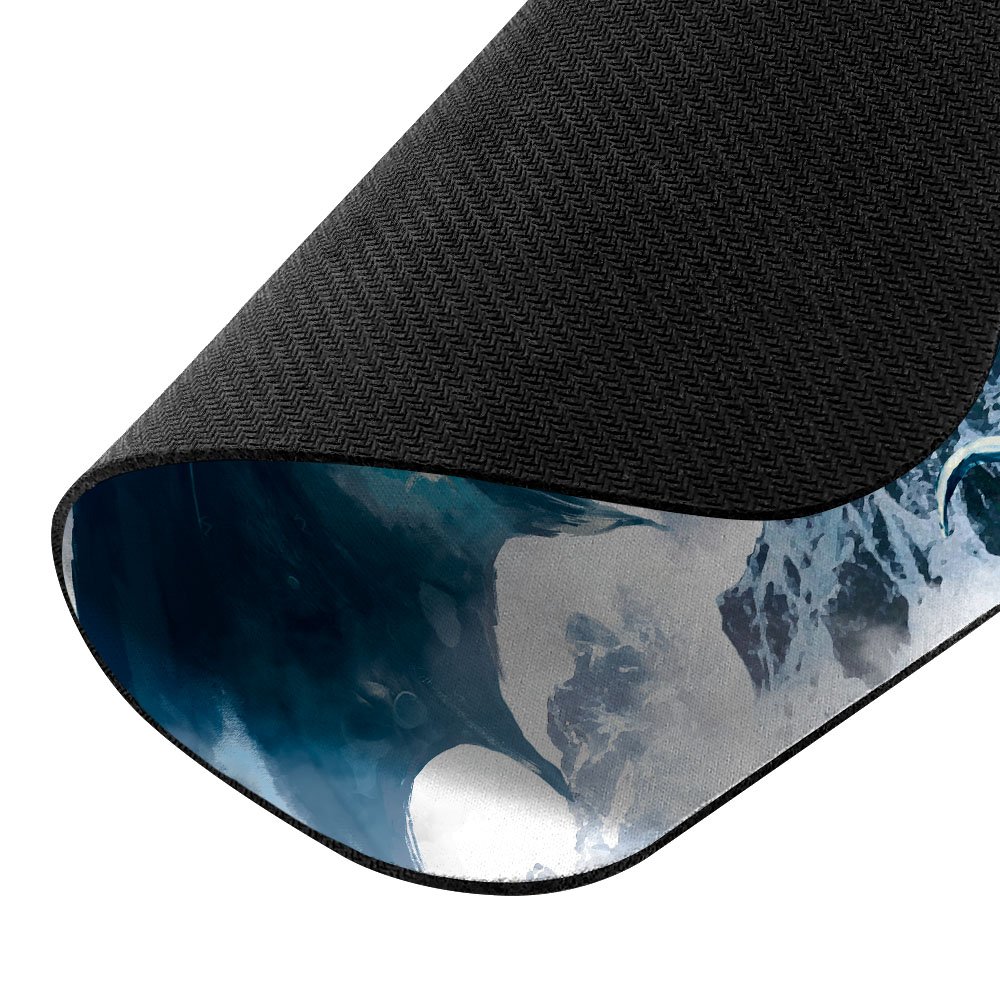 Non-Slip Rectangle Mouse Pad - FINCIBO Blue Ice Dragon Design for Gaming, Office & Home Use - Perfect for PC, Laptop & Computer Workstations