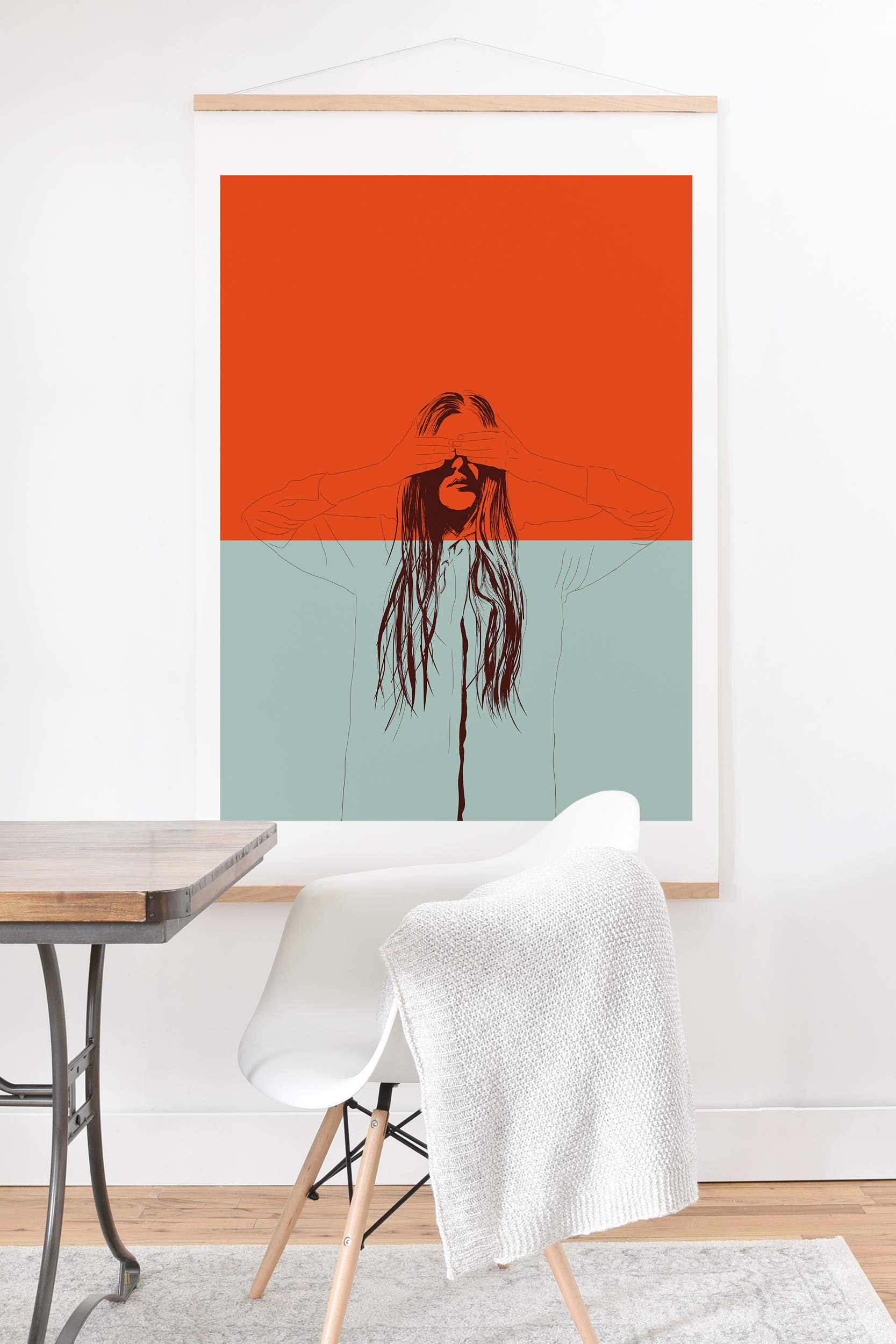 The Red Wolf Woman Color 2 Art Print & Hanger - 40