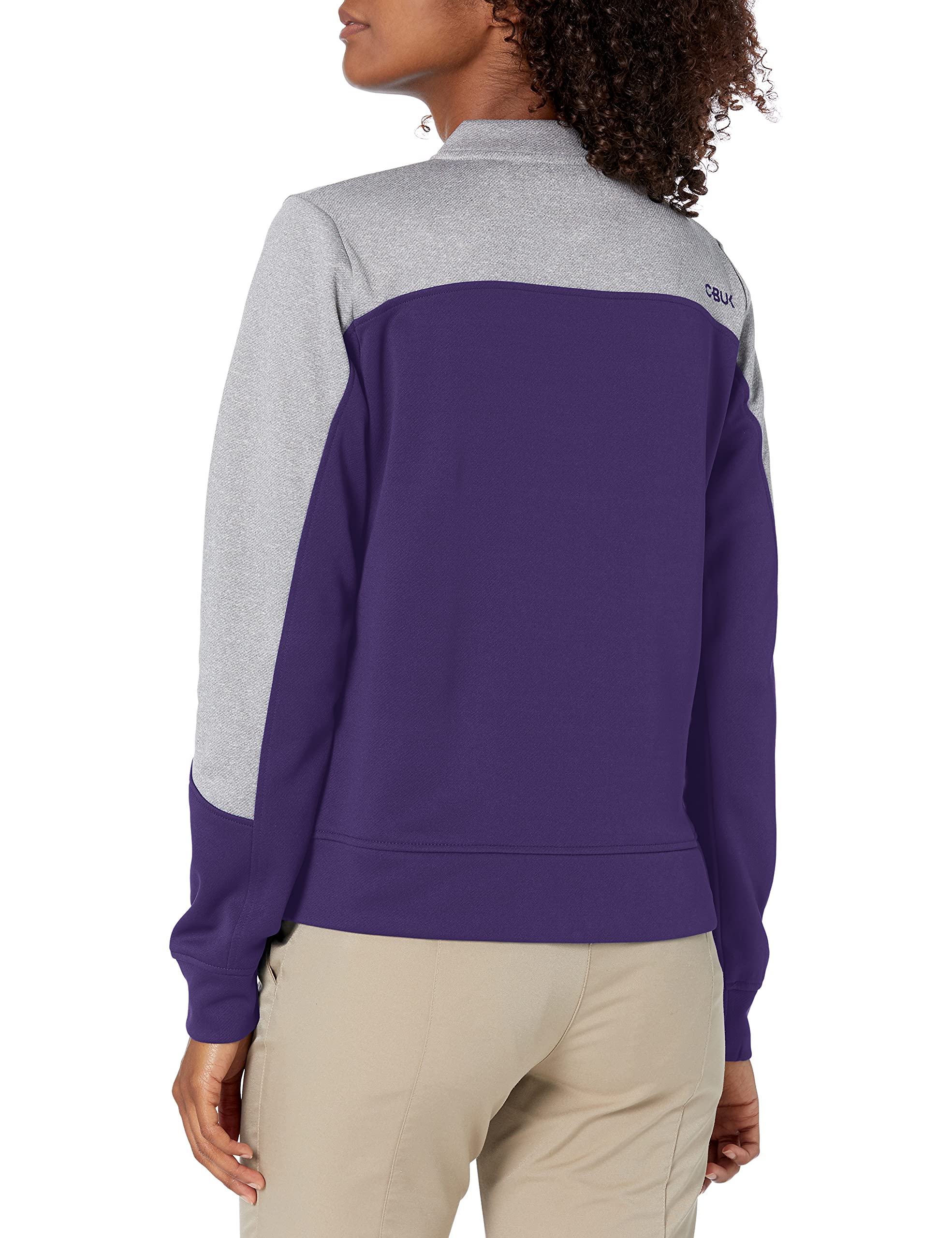 Women's Colorblock Fleece Full Zip Bomber Jacket - Lightweight Warm Heathered Pullover for Casual Outings, Travel & Outdoor Activities