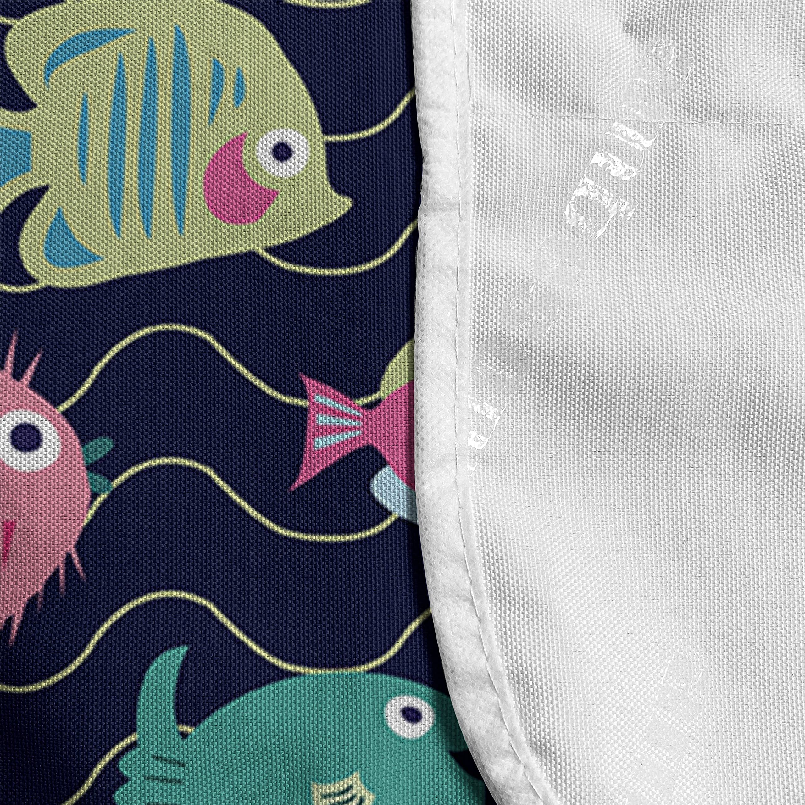 Ambesonne Waterproof Microwave Cover with Pockets - 36 x 12 Inch Funny Ocean Animal Design, Aquarium Theme Kitchen Organizer - Perfect for Beach House, Dorm Room & Coastal Decor
