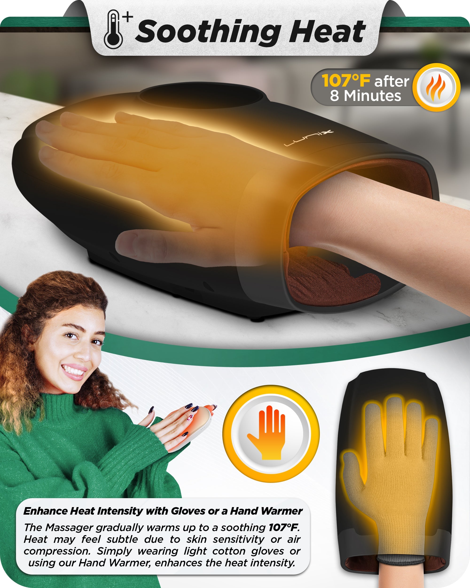 LX3 Cordless Hand Massager for Pain Relief - Rechargeable & Portable Hand Massager for Arthritis, Carpal Tunnel & Muscle Relaxation - Perfect for Office, Home & Travel Use