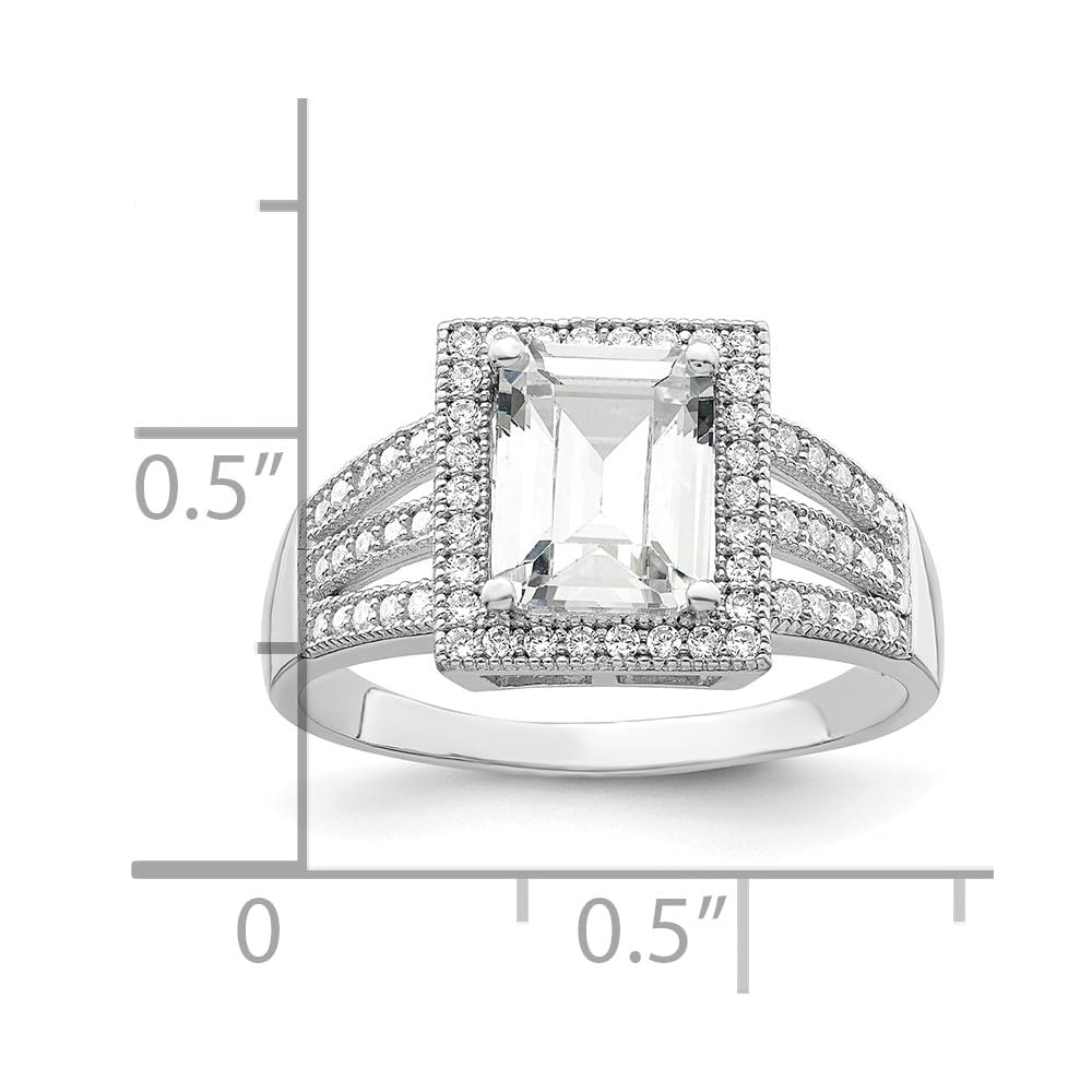 925 Sterling Silver Cubic Zirconia Ring for Women - Sparkling Embers Design, Elegant Fine Jewelry Gift for Her - Perfect for Anniversaries, Birthdays & Special Occasions