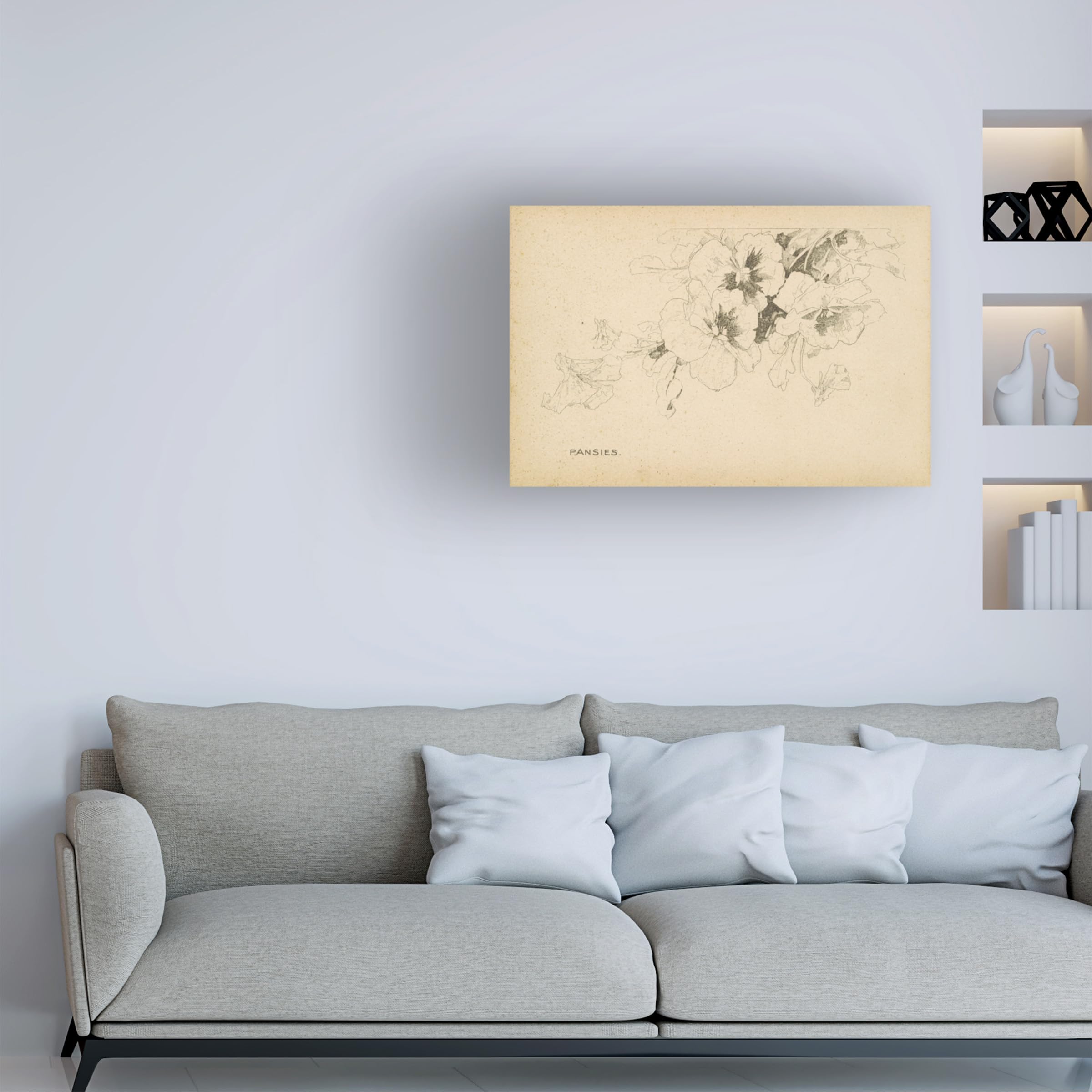 Trademark Fine Art 'Pansies' Floral Canvas Wall Art Print by Art Licensing Studio - Perfect for Living Room, Bedroom & Office Decor