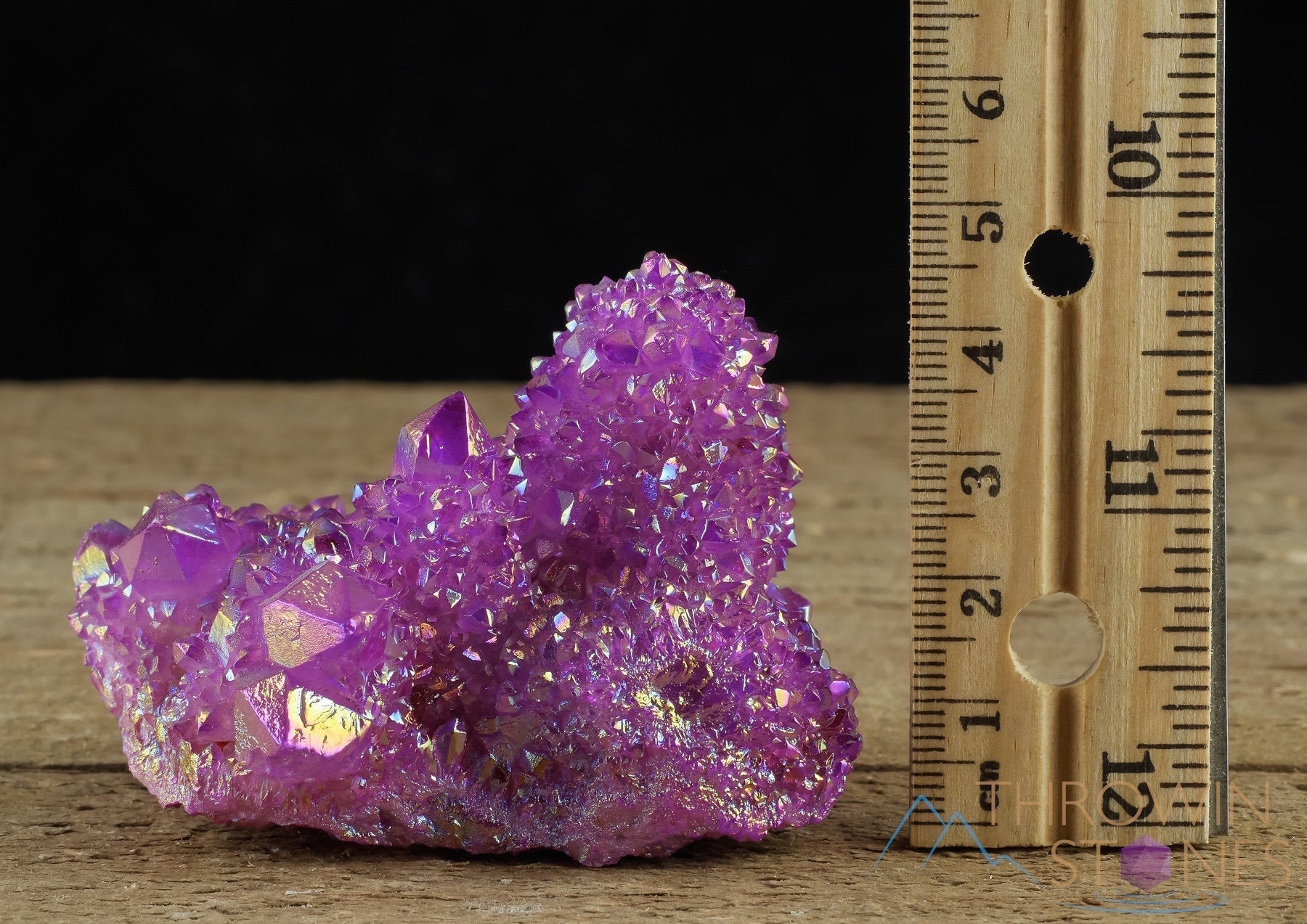 Natural Aura Ruby Pink Rainbow Quartz Crystal Cluster - Metaphysical Healing Stone, Spirit Quartz for Meditation & Energy Work - Home Decor, Gift Idea (R0610)