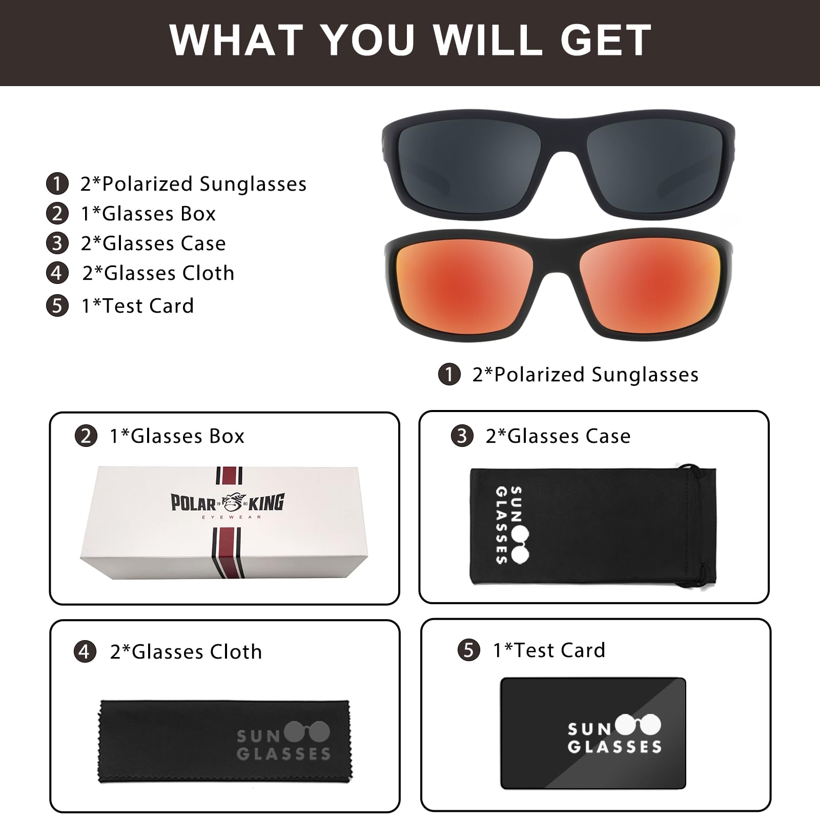 Polarized Sport Sunglasses for Men - Matte Finish UV400 Protection Mirrored Lens - Running, Cycling, Fishing & Outdoor Activities