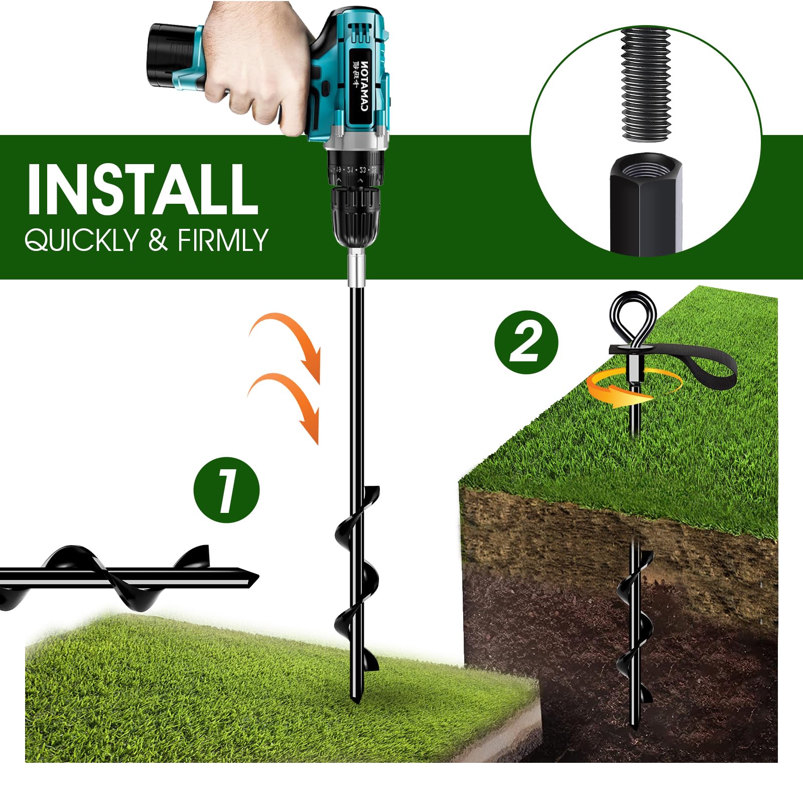 Heavy Duty Trampoline Anchors Set of 8 - Wind Resistant Ground Stakes with Straps for Outdoor Trampoline Safety - Perfect for Backyard, Playground, and Storm Protection