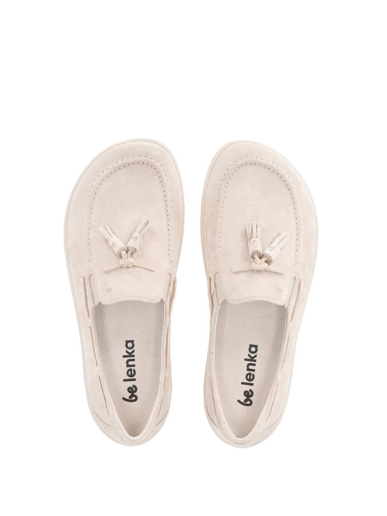 Barefoot Moccasins Be Lenka Portsiders - Men's Comfortable Minimalist Leather Shoes in Beige | Perfect for Indoor/Outdoor Wear & Natural Foot Movement