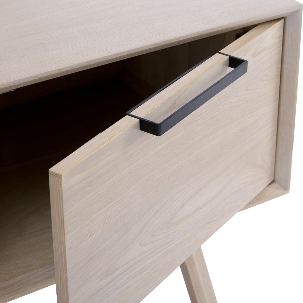 White Oak NEATH Entertainment TV Stand 150cm - Modern Media Console for Living Room, Bedroom & Home Theater