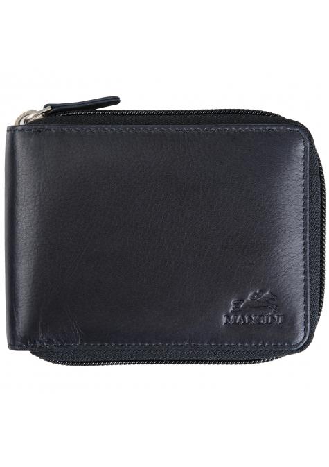 Mancini BELLAGIO RFID Blocking Zippered Leather Wallet with Removable Passcase - Slim Bifold Design for Men, Travel & Everyday Use