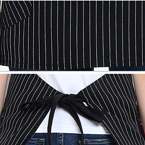 Somotersea Adjustable Bib Kitchen Apron with Pockets - Pinstripe Design for Cooking, Baking & Grilling - Perfect for Chefs, Home Cooks & BBQ Enthusiasts