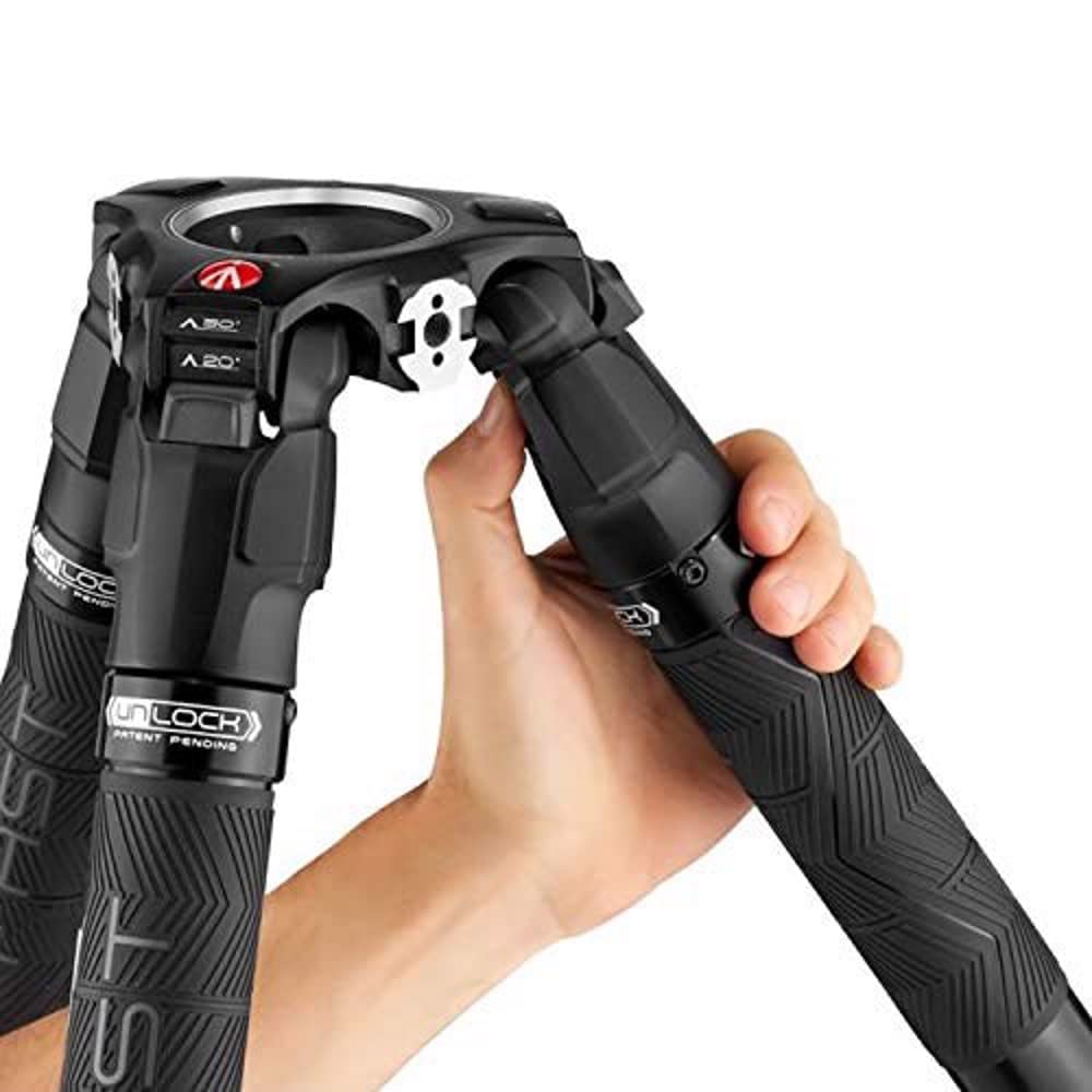 Manfrotto 635 Fast Single Carbon Fiber Tripod for DSLR & Digital Cameras - Lightweight & Sturdy Vlogging & YouTube Equipment - Perfect for Travel, Outdoor Photography & Content Creation