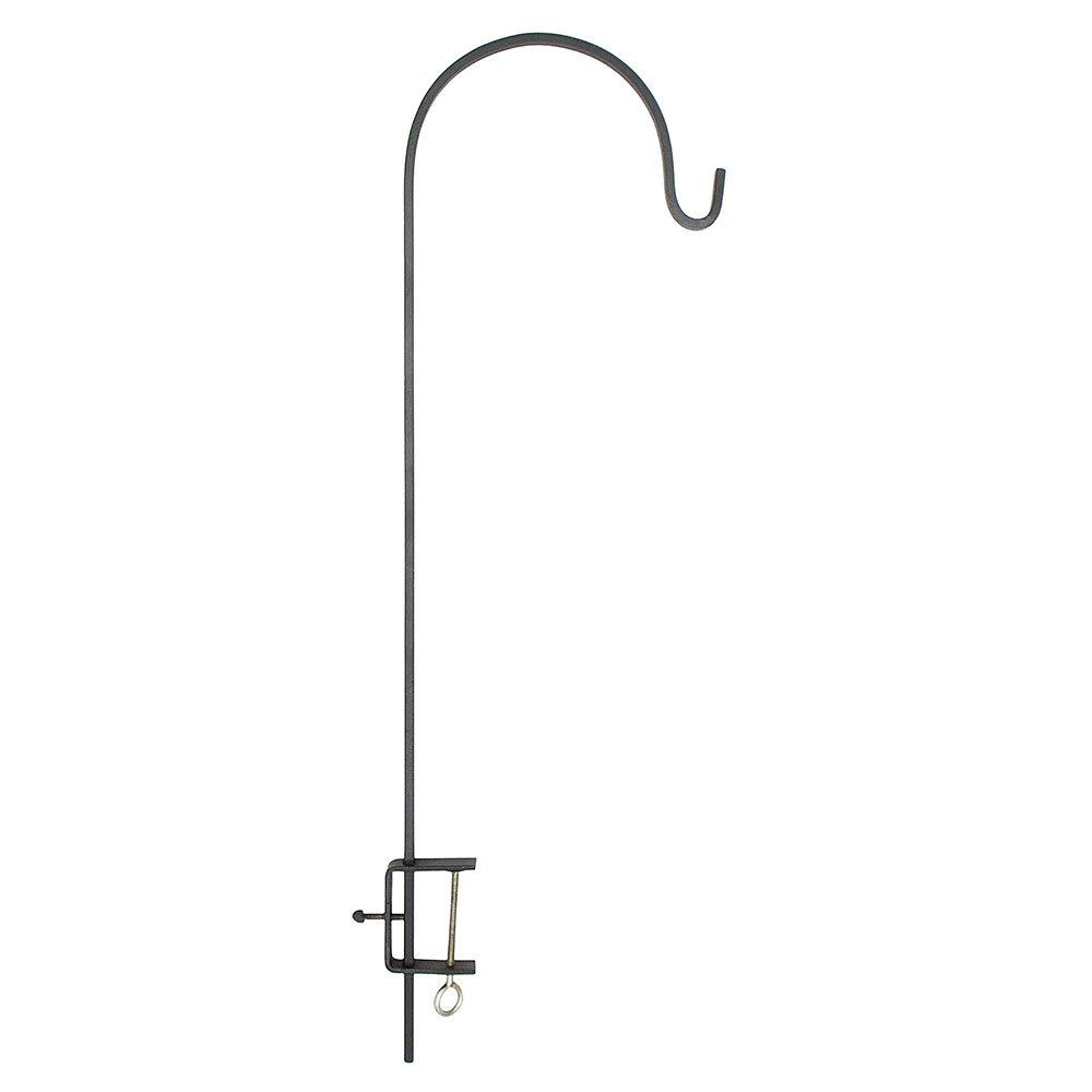 Achla Designs TSW-02 Adjustable Black Deck Rail Shepherd's Pole - Perfect for Outdoor Gardens, Patios, and Balcony Railings