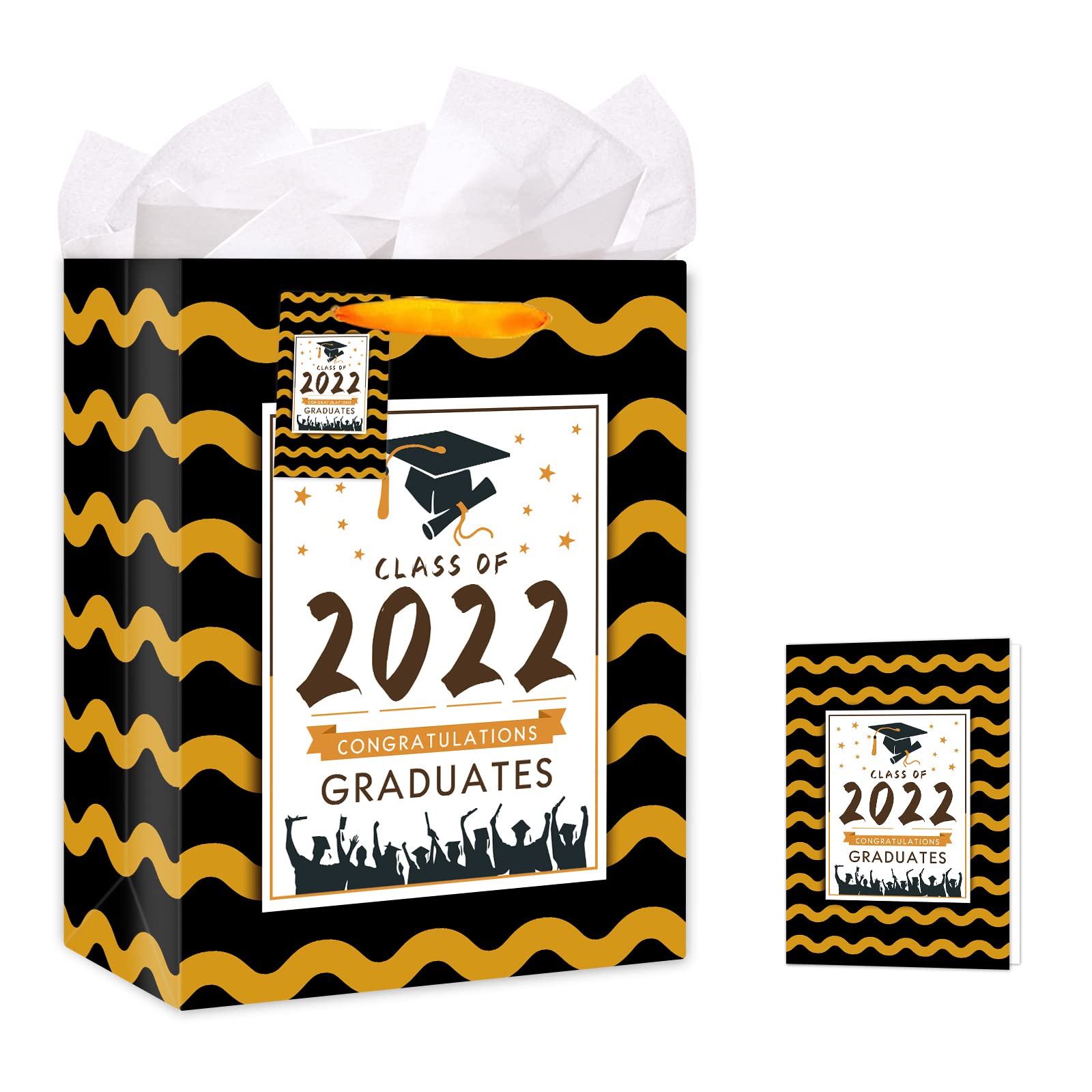 FaCraft Large Graduation Gift Bags with Handles - 11.5 Inch Bulk Gift Bags with Tissue Paper for Class of 2022, College Seniors & Nursing Graduates | Perfect for Commencement Ceremonies, Graduation Parties & School Celebrations