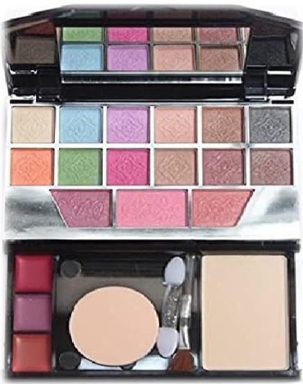 JustTya 19-Piece Professional Makeup Kit with Brushes, Lipstick, Primer, Foundation & More - Complete Cosmetic Set for Contouring, Eye Makeup & Full Face Glam (Perfect for Beginners, Travel & Professional Use)