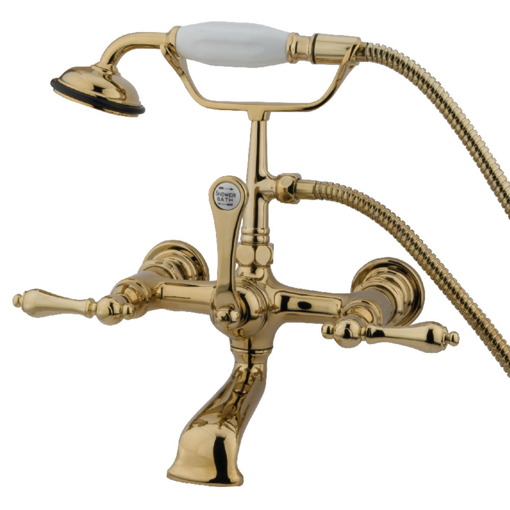 Kingston Brass CC551T8 Vintage 7-Inch Wall Mount Tub Faucet with Hand Shower - Classic Bathroom Fixture for Spa-Like Shower Experience