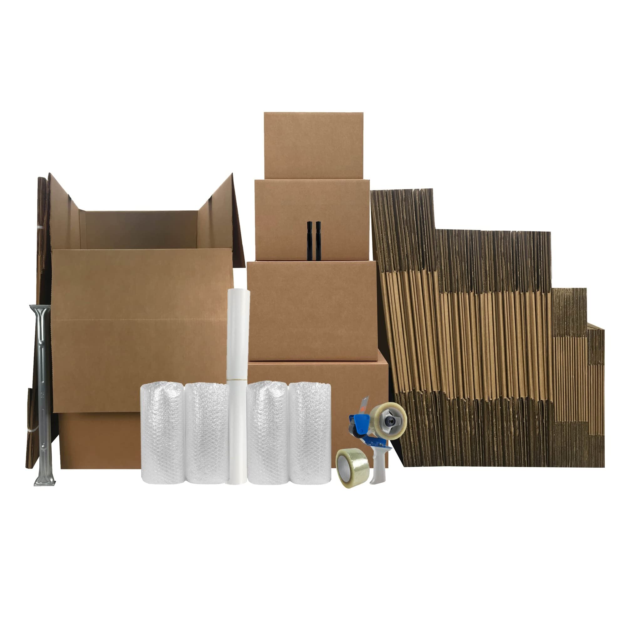 uBoxes Wardrobe Moving Kit #5 - 55 Medium, Large & XL Boxes with Moving Supplies for Home, Office & Storage Organization