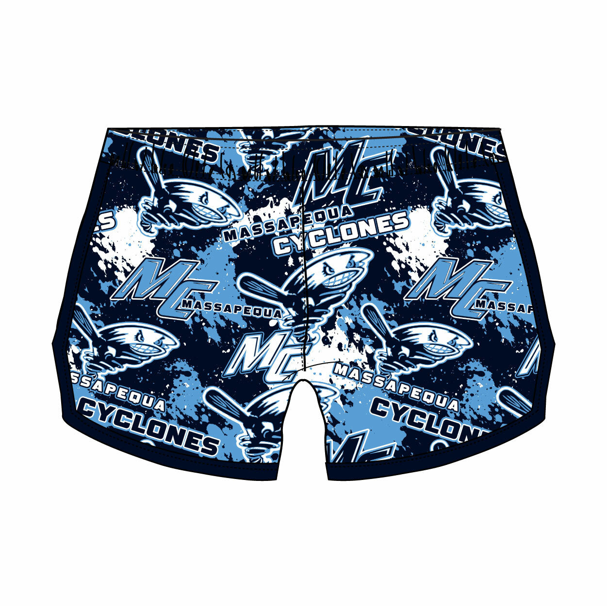 Girls & Women's Massapequa Cyclones Baseball Shorts - Comfortable & Breathable for Softball, Training & Casual Wear