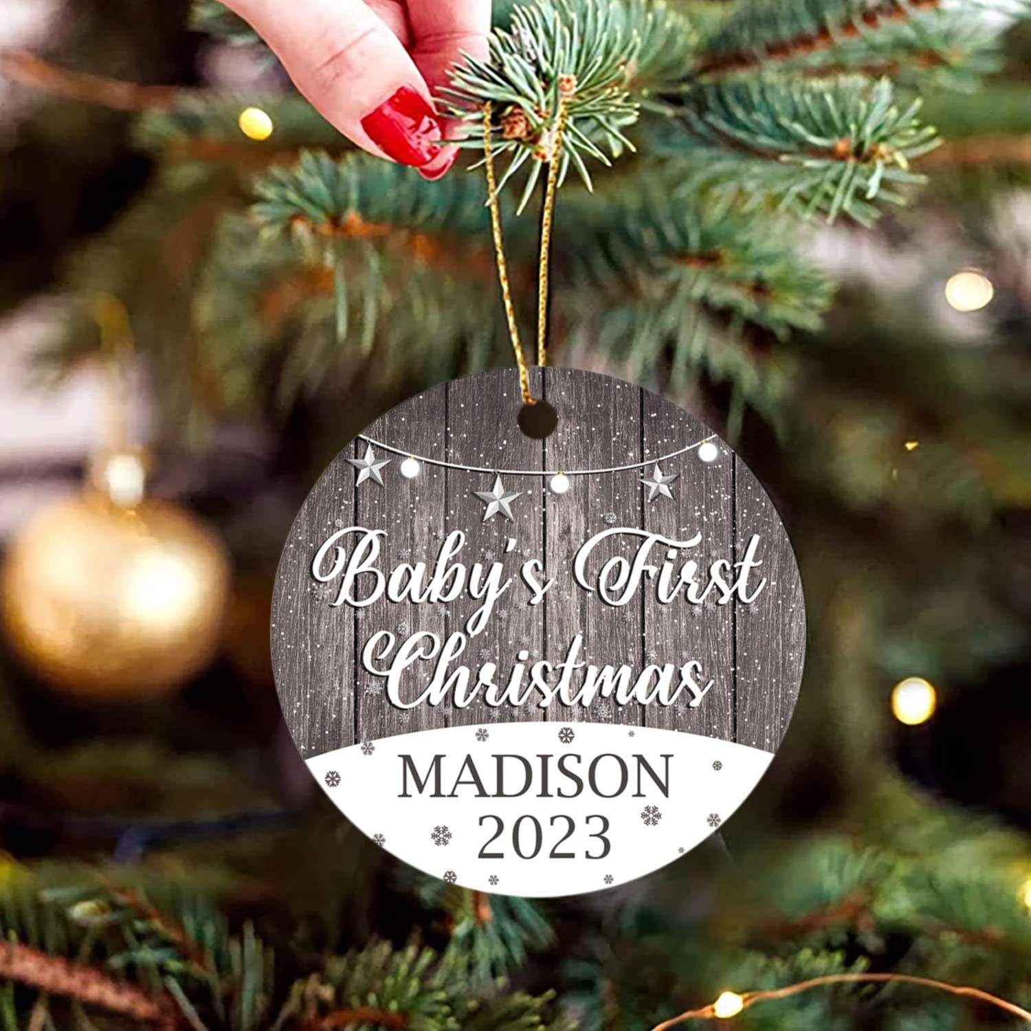 Personalized Baby's First Christmas Ornament 2025 - Custom Name Keepsake for Newborn Boys & Girls - Perfect First Christmas Tree Decoration & Newborn Gift for Holiday Celebrations