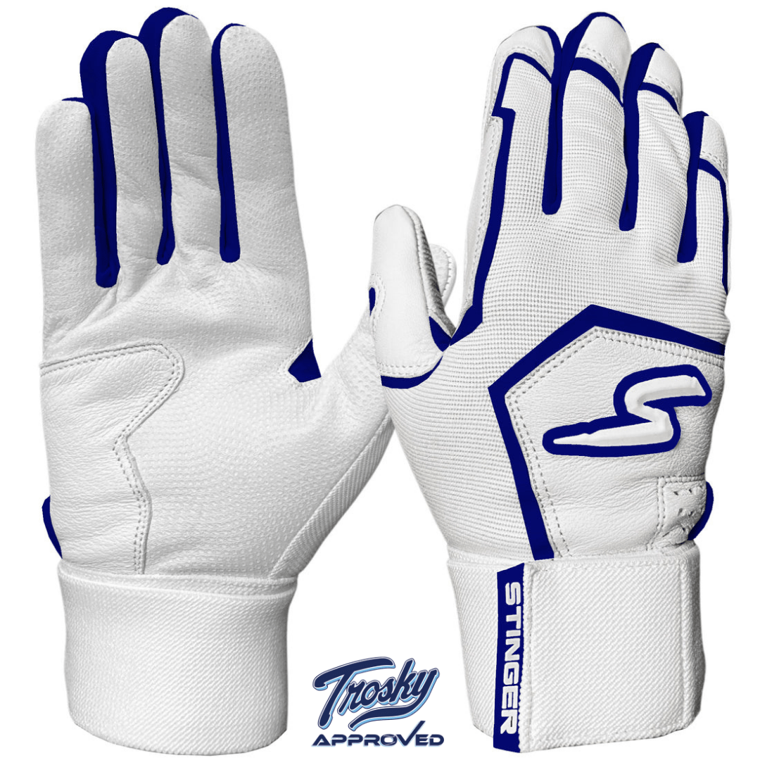 Premium Winder Series Batting Gloves for Baseball & Softball - Navy & White - Breathable & Flexible for Enhanced Grip & Comfort - Perfect for Training, Games & Outdoor Sports